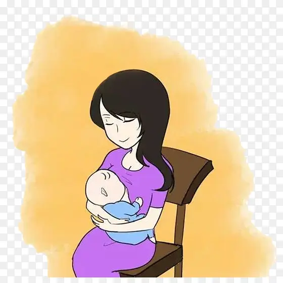 手绘版宝宝吃母乳