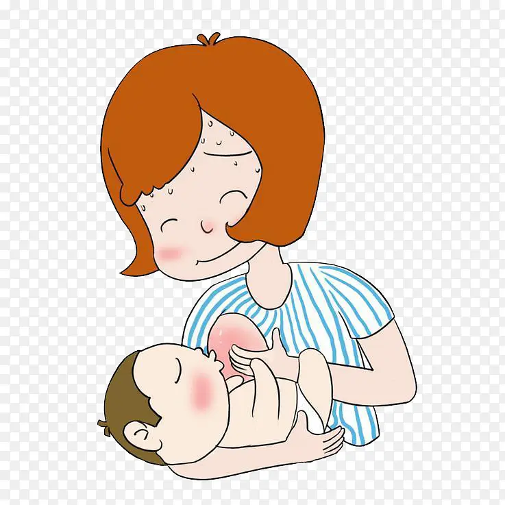 手绘宝宝吃母乳