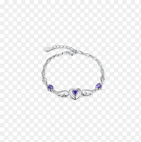 新款s925紫色水晶纯银手链