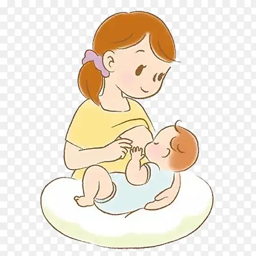 卡通宝宝吃母乳