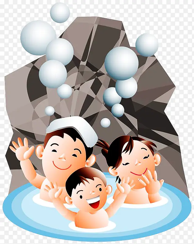 卡通日本温泉图片素材