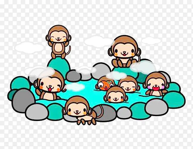 猴子泡日本温泉图片素材