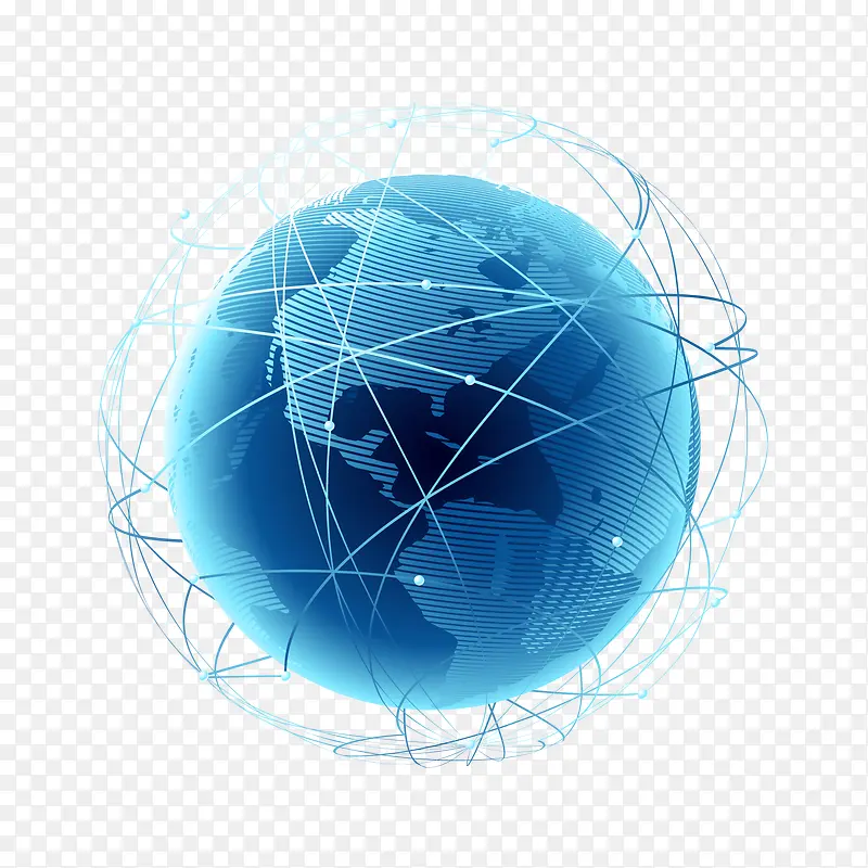 蓝色互联网地球矢量素材