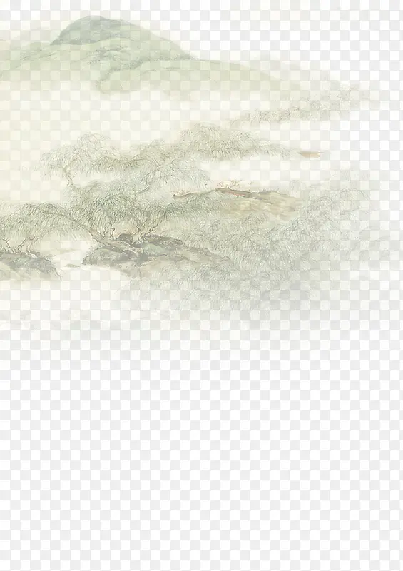 水墨山