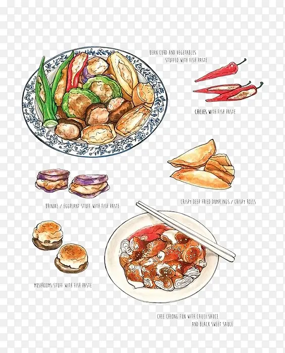 卡通中餐炒菜