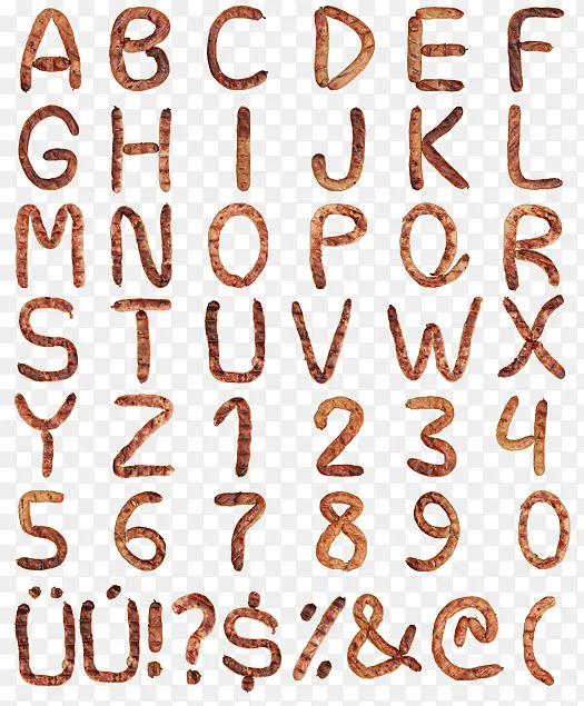 棕色绳子字母数字