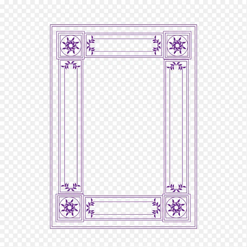 矢量紫色多层相框竖边框