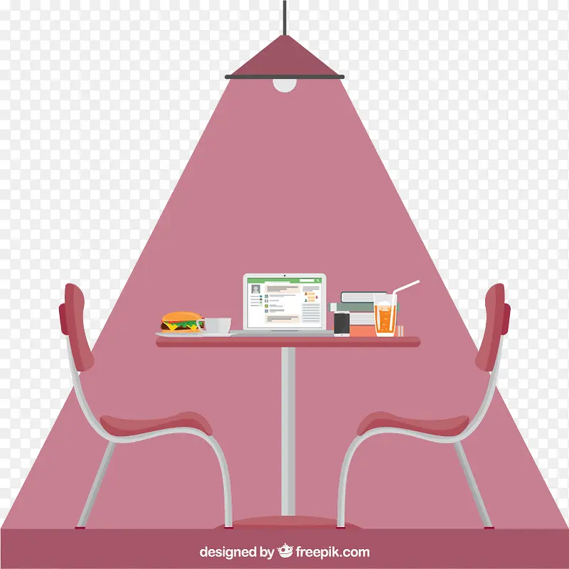 卡通餐桌和餐椅设计矢量素材下载