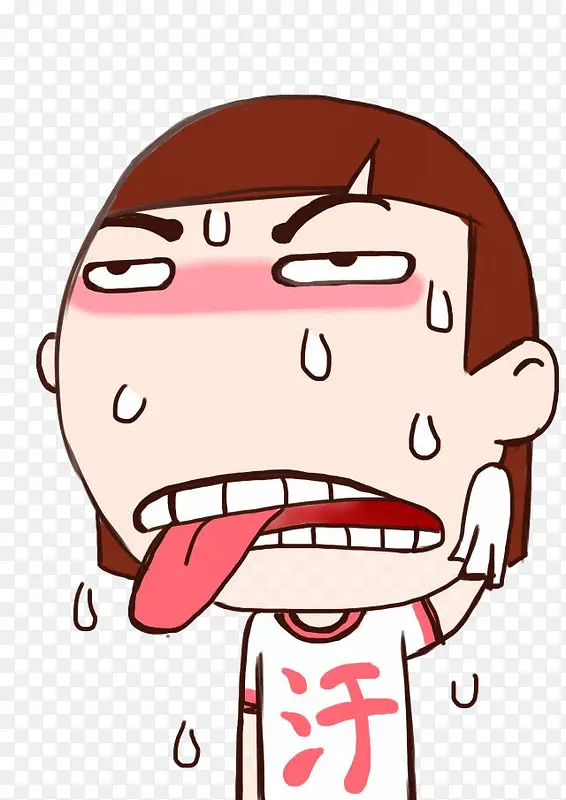 流汗的女孩PNG图片素材下载_图片编号qglovxno-免抠素材网