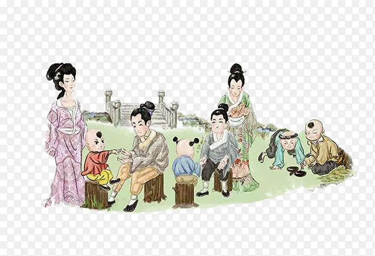 古代小儿推拿场景