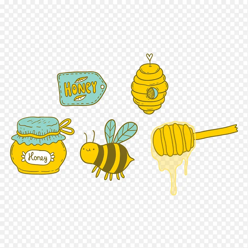 矢量图各种蜂蜜的图