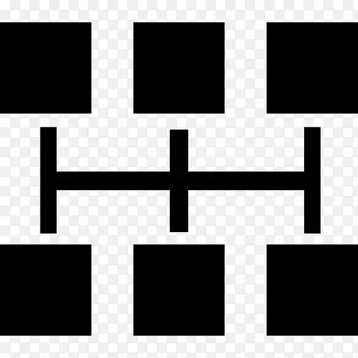 六黑色的正方形平面图标