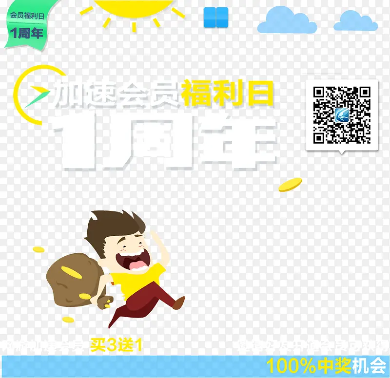 加速会员福利日广告字体