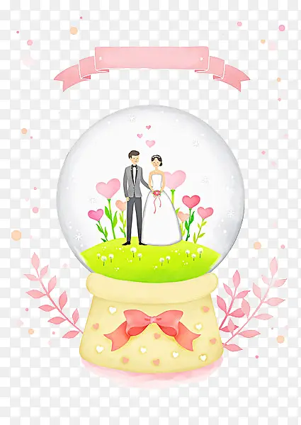 手绘婚礼水晶球