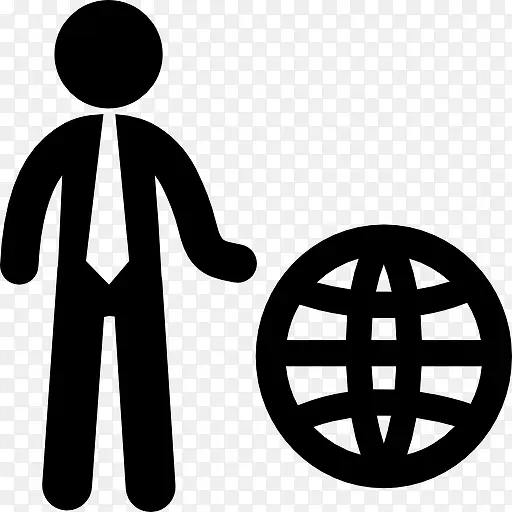 商人与国际符号世界电网图标