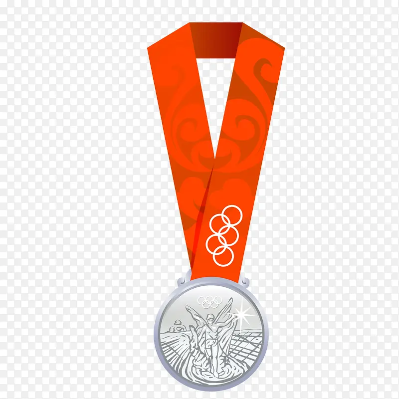 奥运银奖牌比赛排名矢量素材