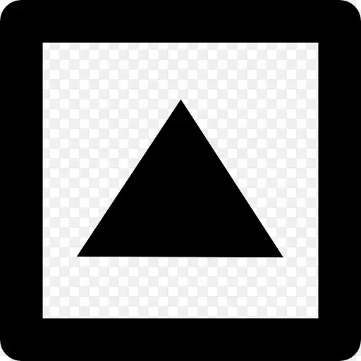 向上箭头的三角形内的方形轮廓图标