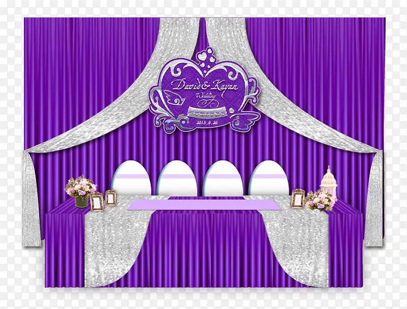 紫色婚庆布置