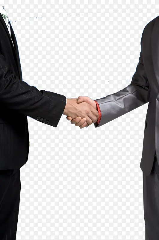 两个穿西装的人握手