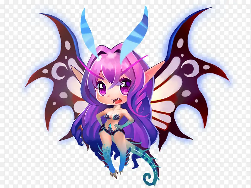 卡通游戏动画角色小魔女