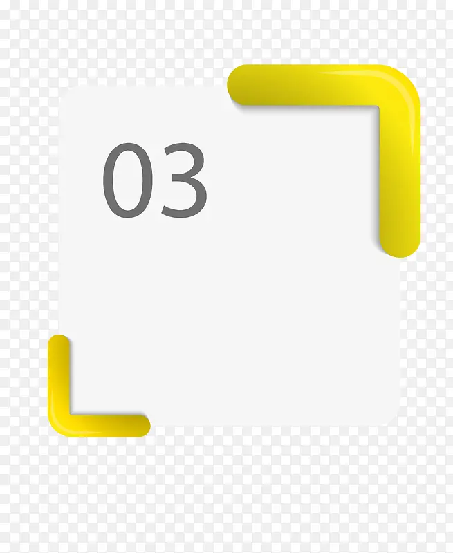 立体方形黄色标号PNG图片
