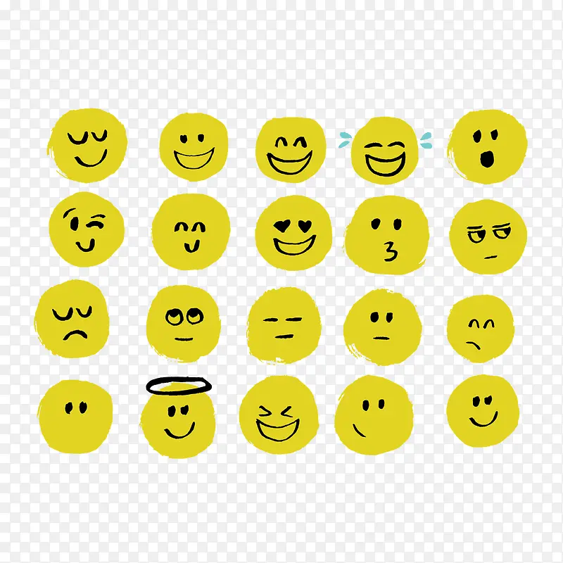 矢量EMOJI黄色圆脸表情包PNG图片素材下载_图片编号ybaxbpva-免抠素材网