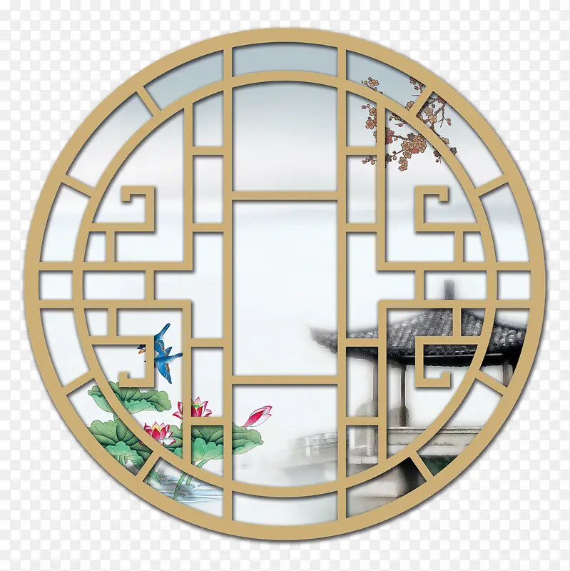 木质圆窗