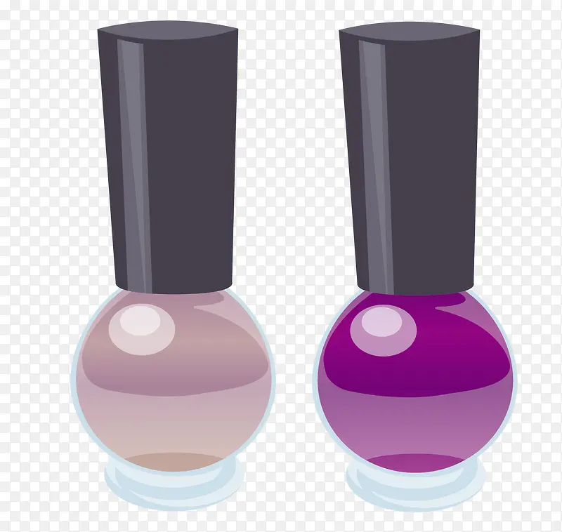 紫色时尚圆形指甲油瓶