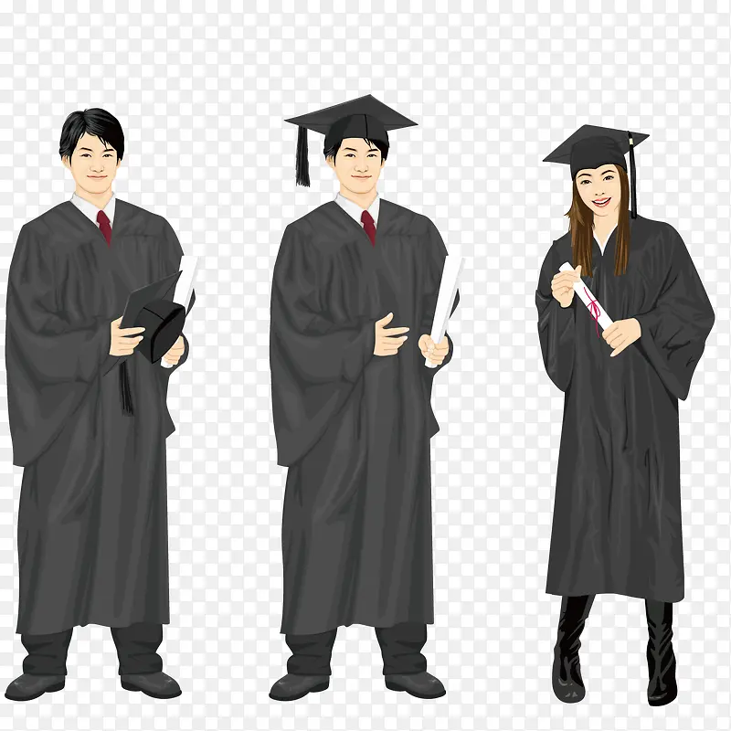 穿学士服的毕业生PNG图片素材下载_图片编号ypaokoxb-免抠素材网