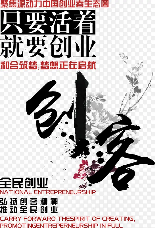 创客梦想启航全民创业宣传海报设