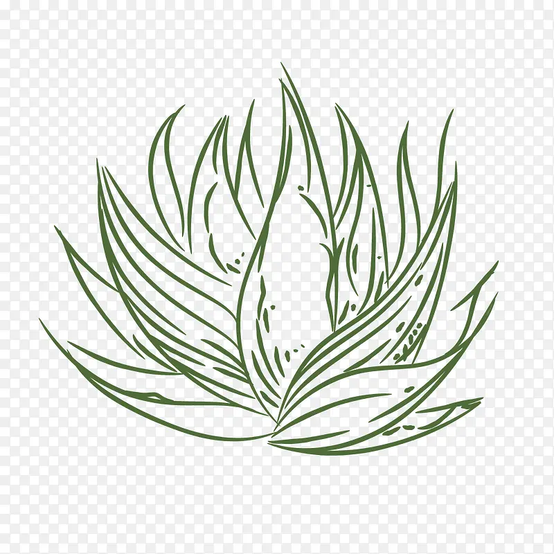 绿色卡通芦荟植物