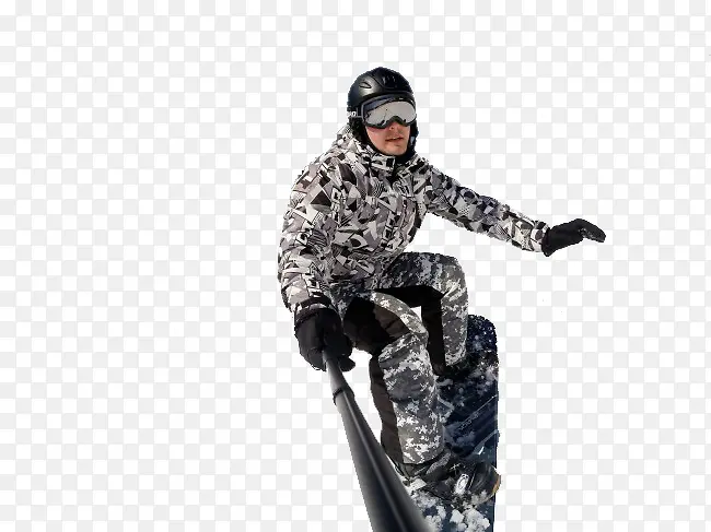 雪地滑板自拍