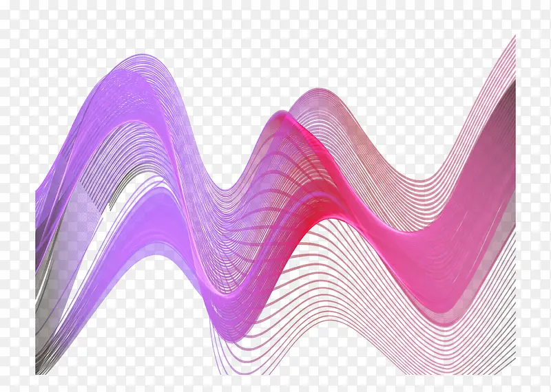 彩色曲线抽象线条矢量免抠图