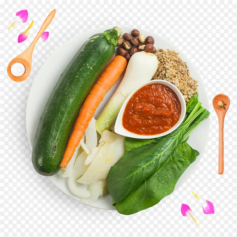 盘子里的蔬菜