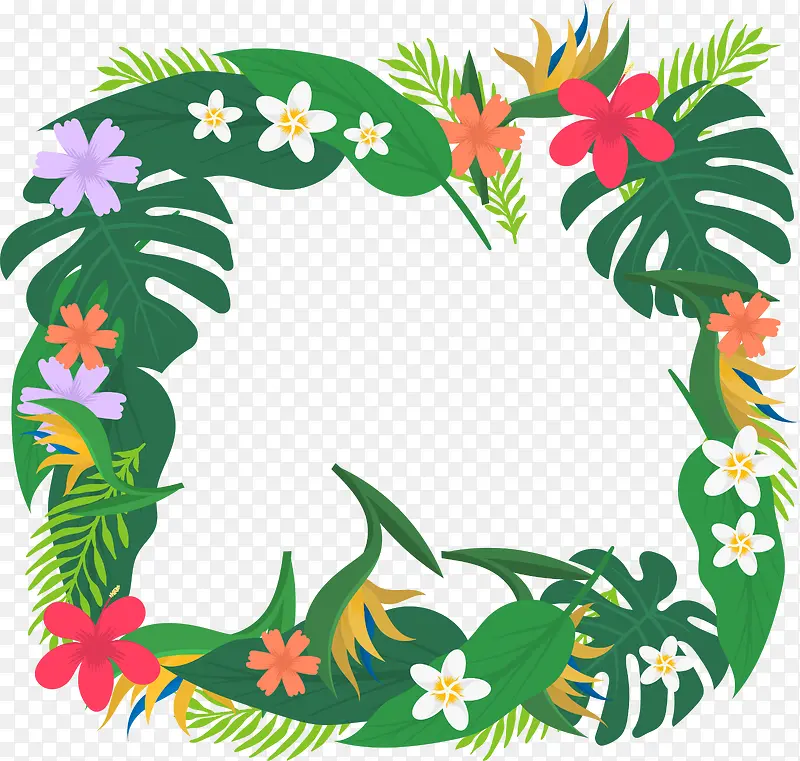 热带植物装饰边框