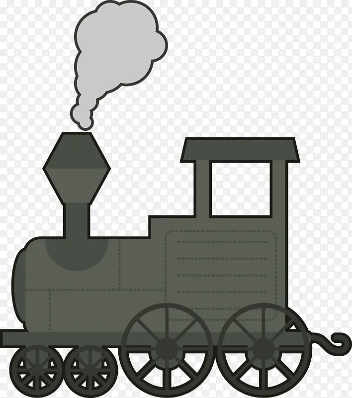 火车头上世纪灰色矢量图