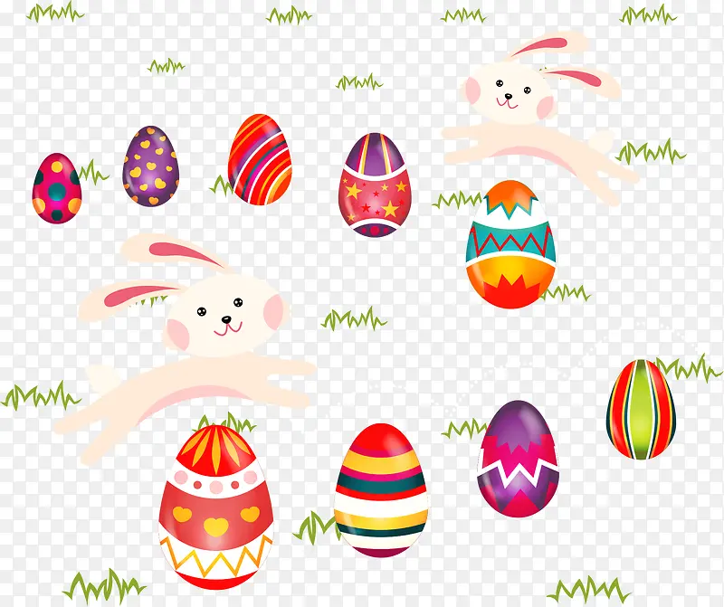 彩色鸡蛋与兔子