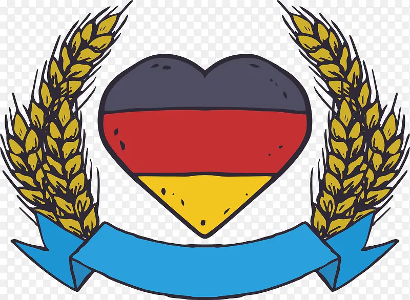 手绘爱心德国国旗