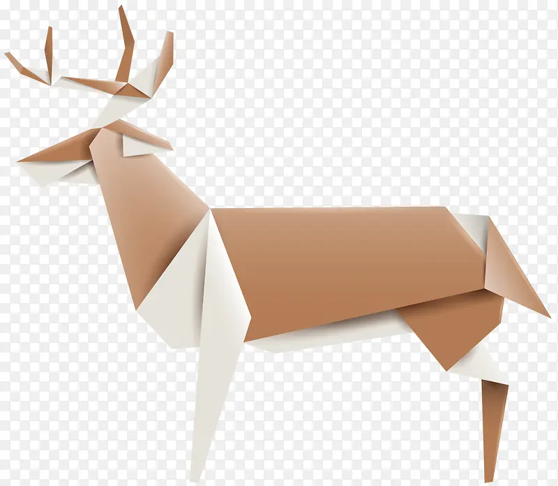 褐色圣诞节折纸麋鹿