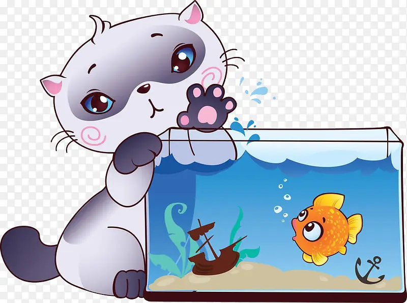 小猫和鱼缸