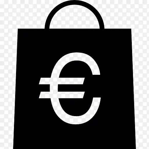 欧元符号在一个购物袋图标