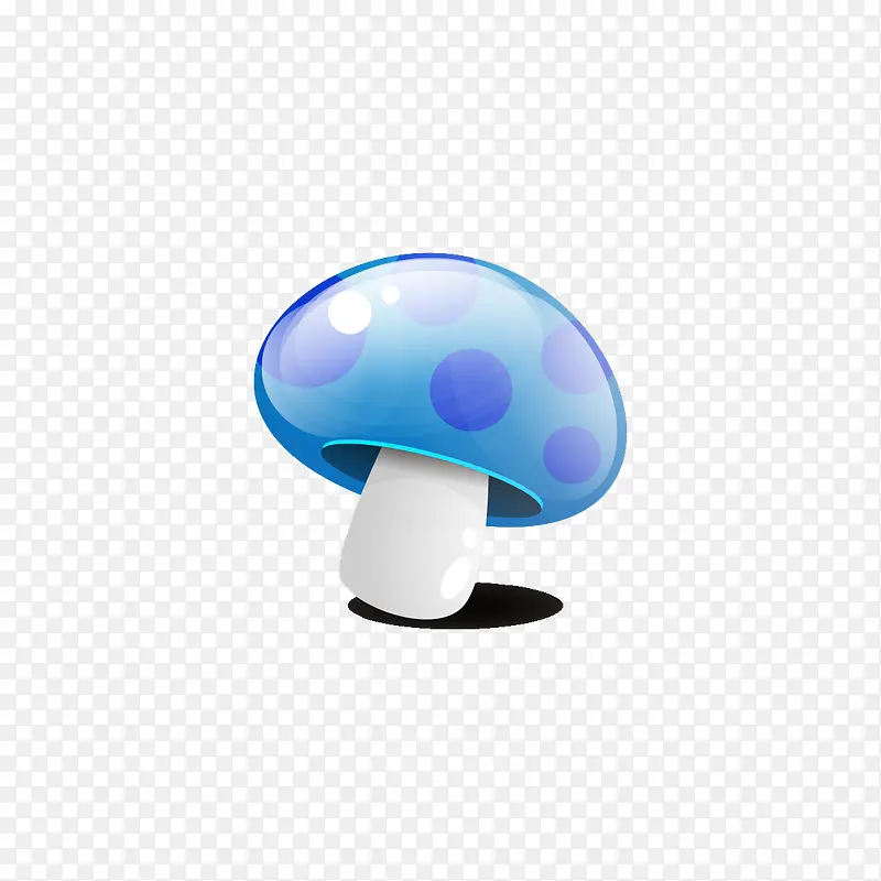蓝色圆顶小蘑菇可爱萌