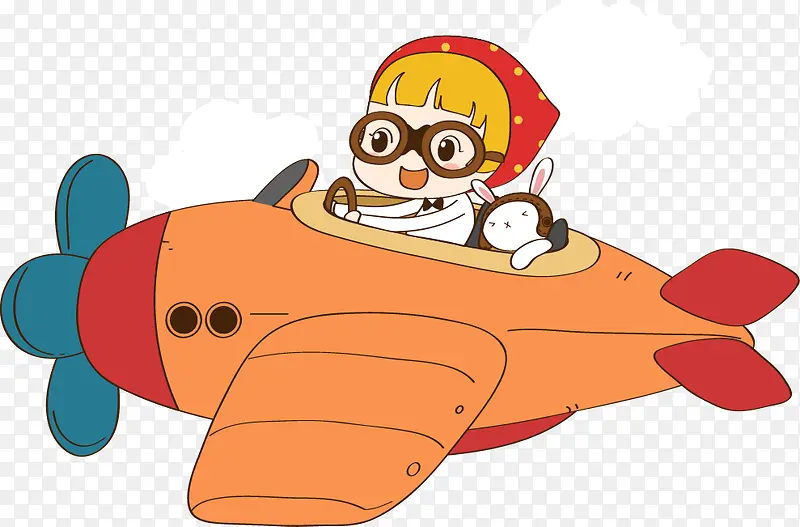 卡通可爱飞机卡通小人