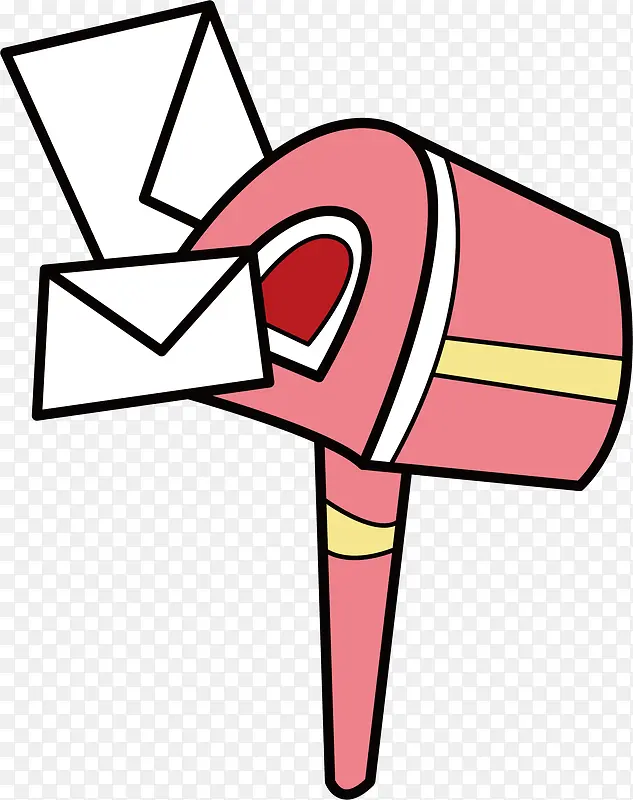 矢量粉色邮筒