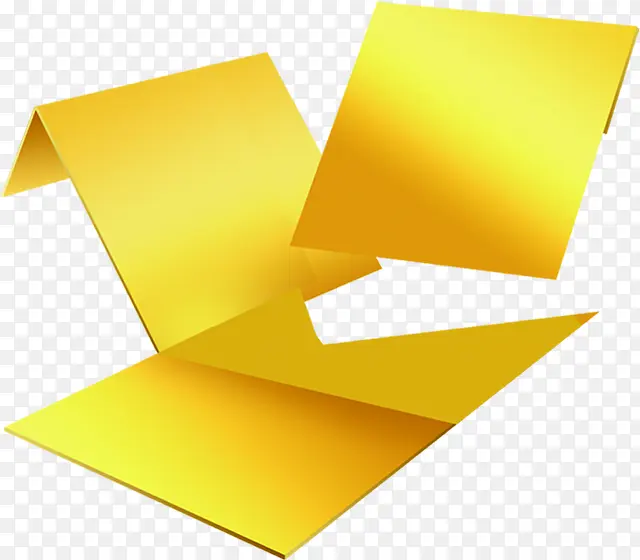 三片不规则黄色渐变纸片
