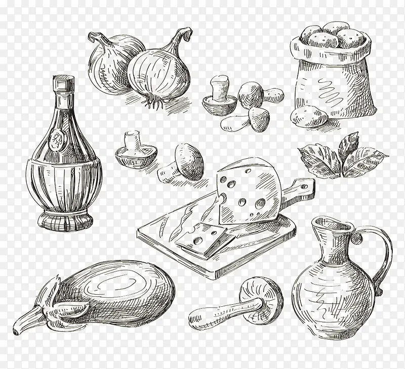 蔬菜食物原料插画图片