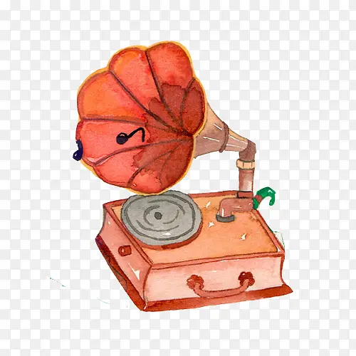 留声机手绘画素材图片