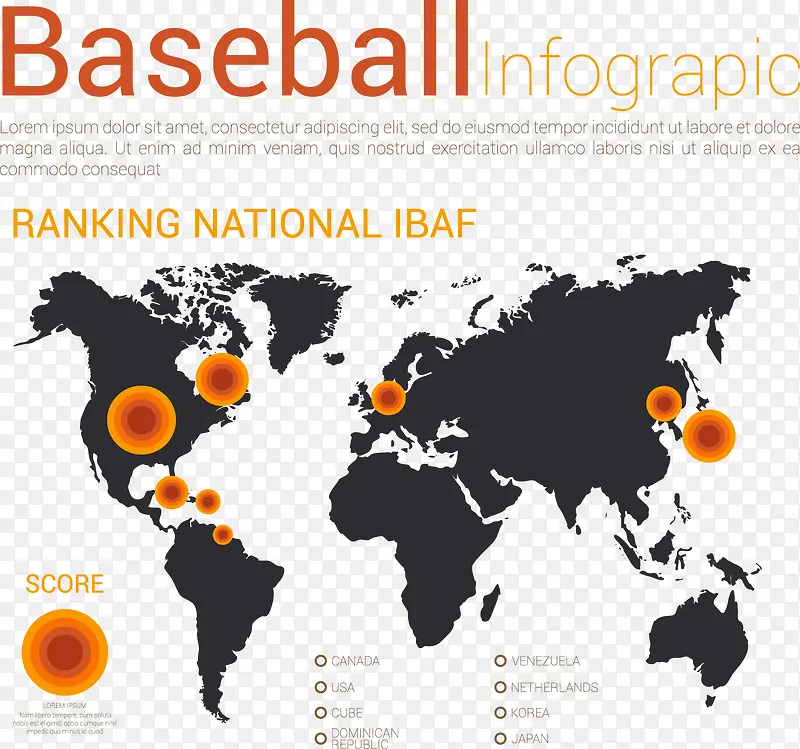 棒球信息图表分析矢量素材