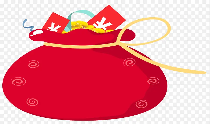 红色卡通福袋装饰图案