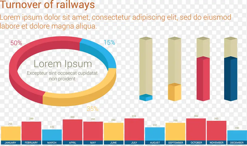 铁路信息图表矢量素材